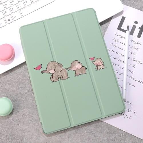 Pink Elephants For Air 4 Case iPad Pro 2020 Silicone 10.5 Case with Pencil Holder 10.2 inch 8th Generation 7th For 12.9 Pro 2018