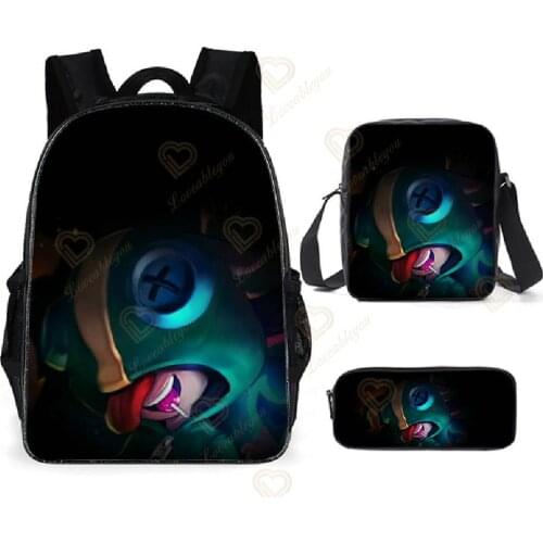 Coloranimal Shark Leon Set Schoolbag Boy Girl Orthopedic School Bag Cartoon Print Mochila Escolar Child Backpack Set Back Pack