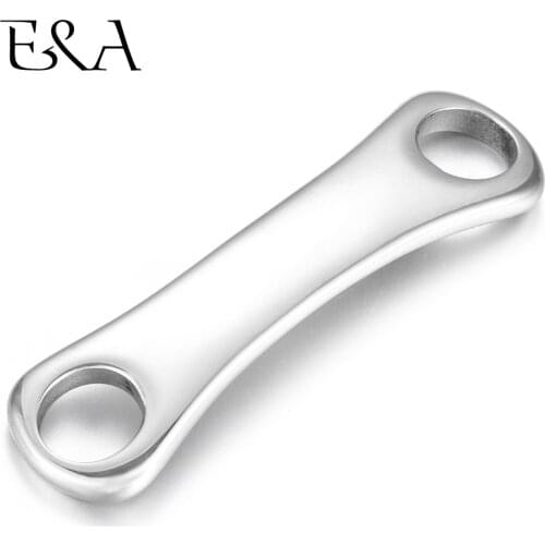 Stainless Steel Connector Bridge Mirror Finish Blank Curved 1/1 Loop DIY Bracelet Making Findings Jewelry Connect Parts Supplies