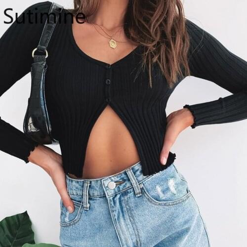 2021 Bottoming Shirt Sexy Navel Big U-neck Long-sleeved T-shirt Women Fashion Air-conditioned Shirt Women Sexy Tops Crop Tops
