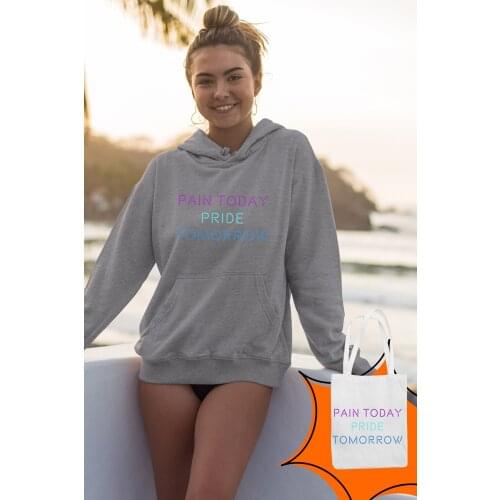 Angemiel Wear Suffering Today Tomorrow Proud Gray Women 'S Hooded Sweatshirt Bags Kombin