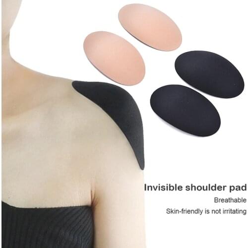 1 Pair Reusable Self-Adhesive Non-slip Shoulder Enhancer Clothes Soft Foam Padded Shoulder Push-up Cushions Sewing Accessories