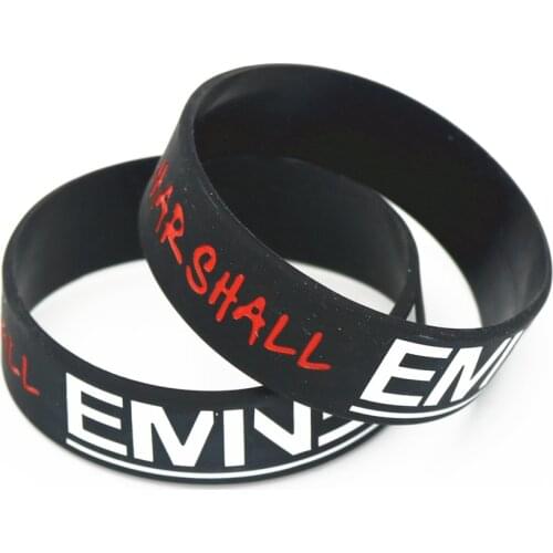 1PC Hot Sale Eminem Wristband The Marshall Mathers LP Silicone Wristband Rubber Bracelets&Bangles Musics Fans Gifts SH184