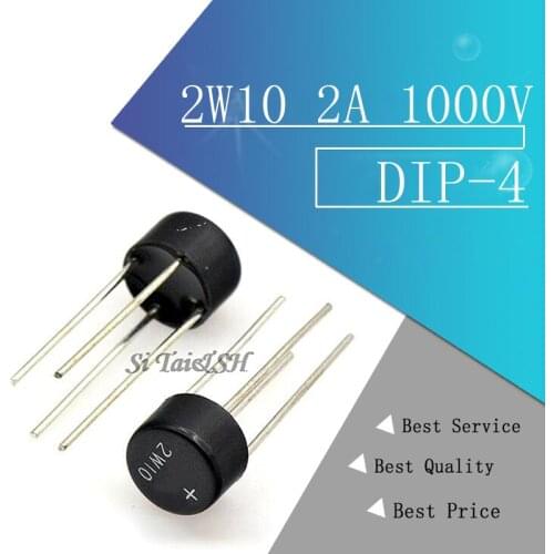 10PCS 2W10 2A 1000V DIP-4 DIP4 bridge rectifier new and original IC