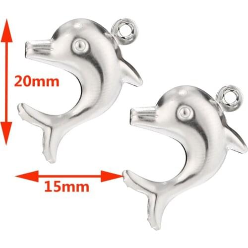 100pcs/lot Antique Silver Dolphin Lucky Pendant Charms Sea Animals Charm Findings DIY For Jewelry Necklace Making