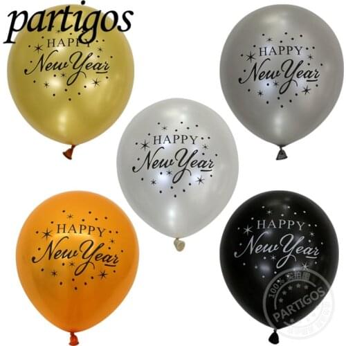20pcs/lot 12inch Happy New Year Printed Latex Balloons Merry Christmas Latex Helium Ballon Party Decor Supplies Gifts Air Globos