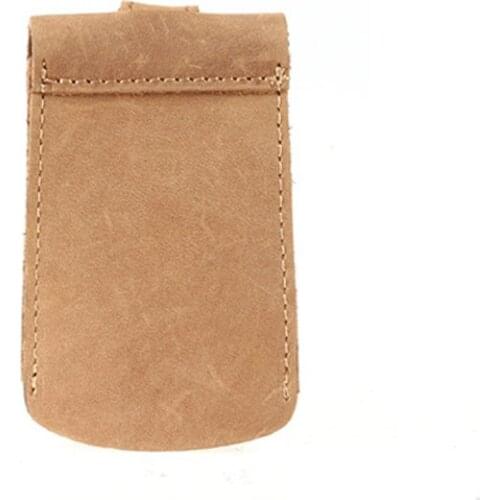 20PCS / LOT Retro Genuine Leather Key Wallet Car Key Holder Bag Pack Button Belt Key Ring Housekeeper Bag