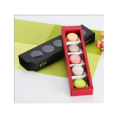 2018 New Creative Baking Package Boxes Cake Macaron Boxes Container Cupcake Storage Holder 30.5*7.5*3.6cm Event Party Supplies