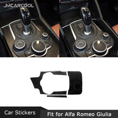 Carbon fiber Interior Accessories Parts Sticker Center Console Gear Shift Trim Decoration For Alfa Romeo Giulia 2017-2019