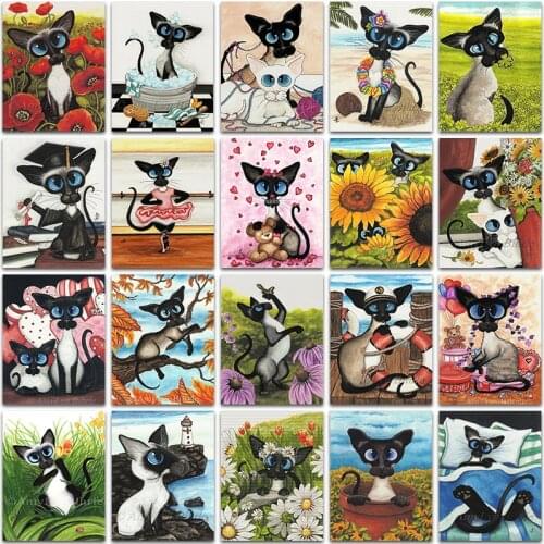 Diamond Painting Cartoon Paint Cat Animal Flower butterfly kitten Full Square&Round embroidery mosaic Cross stitch Home Decor