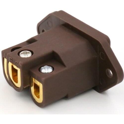 Free shipping One piece Viborg VI-06G Red copper 24K Gold plated IEC AC Inlet Power Socket Audio Grade Non Solder