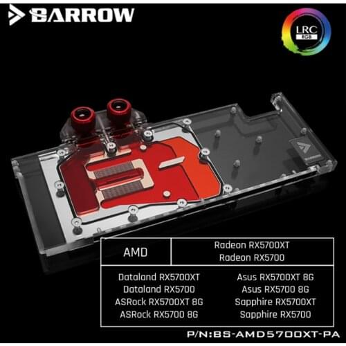 Barrow BS-AMD5700XT-PA, Full Cover Graphics Card Water Cooling Blocks,For AMD Founder Edition Radeon RX5700XT/RX5700