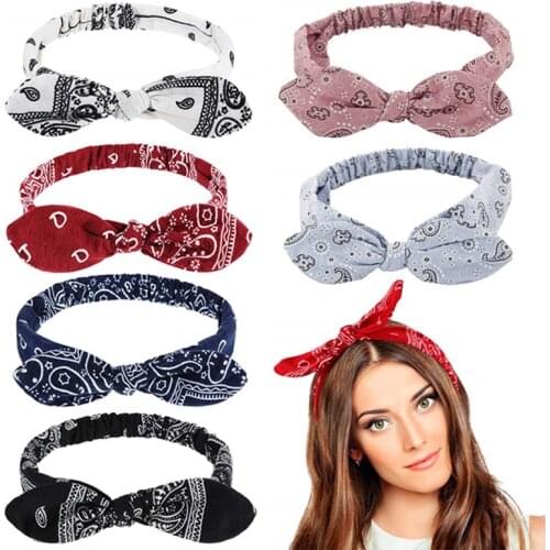 Bohemia Hair Band Women Print Retro Head Wrap Summer Cross Bandanas Hair Accessories Fixed Hair