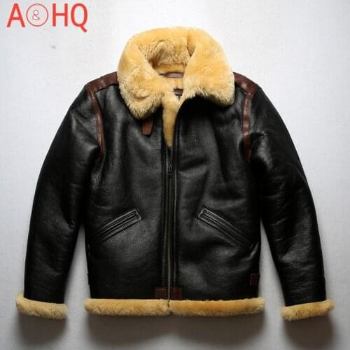 Genuine Sheepskin Leather Jacket Men Clothing 2021 Winter Clothes Real Sheep Shearing Jackets Chaquetas Hombre LXR909