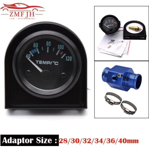 52MM Water Temperature Gauge 40-120 Celsius White LED Water Temperature Gauge Adaptor Joint Pipe Sensor Radiator NPT 1/8