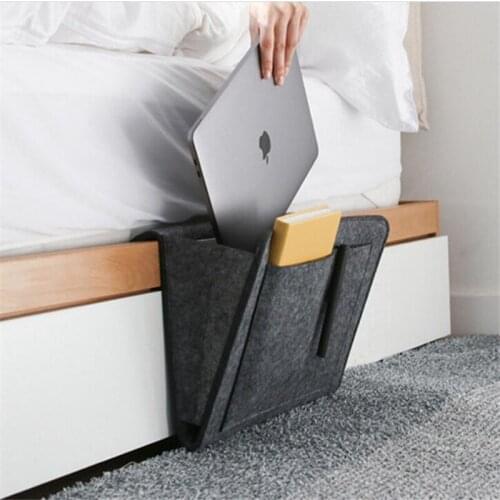 Felt Bedside Storage Organizer Bed Desk Bag Sofa TV Remote Control Hanging Caddy Couch Storage Organizer Bed Holder Pockets