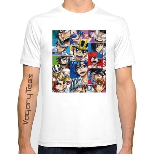 Anime T-Shirt Japan catoon Yowamushi Pedal Tshirt Custom Mens White Color Shohoku Team T Shirt Cycling bicycle sports Tees Top