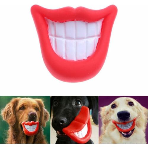 Interesting Audible Lip Pet Dog Toys Big Red Lip Rubber Toy with Sound Squeaker Squeaky Toys Funny Smile Dog Puppy Toy