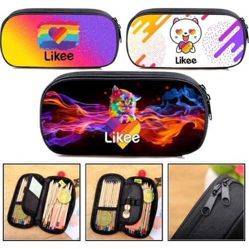 Likee App Cosmetic Cases Russia 3D Print "LIKEE 1 (Like Video)" Pencil Case Women Funny Makeup Bags Zipper School Supplies Girls