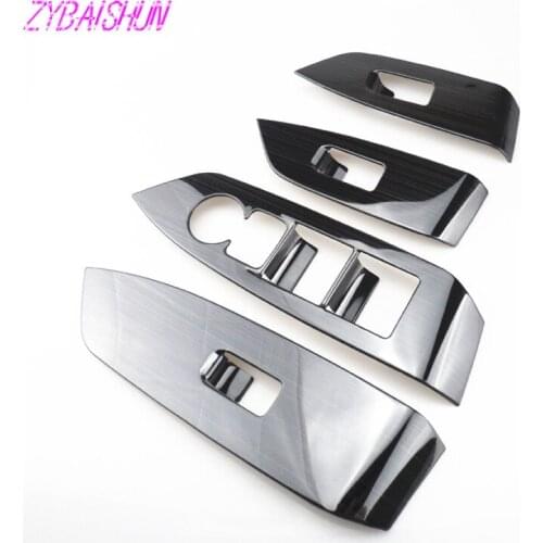 4 pcs.stainless steel Interior doors, windows elevator switch Panel cover cover for Mazda CX5 CX 5 CX-5 2017 2018