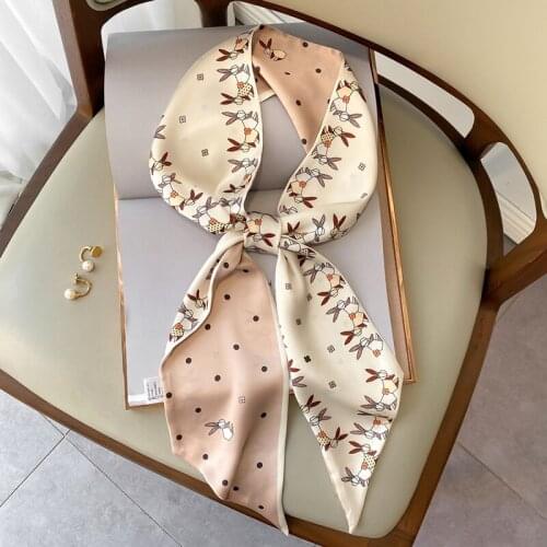 Floral DIY Print Small Scarf Women Handle Bags Scarf Narrow Long Wrist Small Ribbon Fashion Hair Band Scarves & Wraps Headband