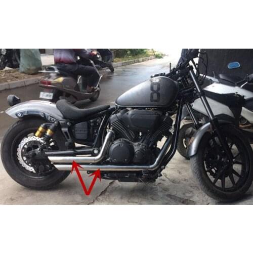 Motorcycle High Quality Exhaust Pipe Aerofluxus Vent Pipe with Silencer Muffler For Yamaha Star Bolt XV950 XVS950 2014 - 2017