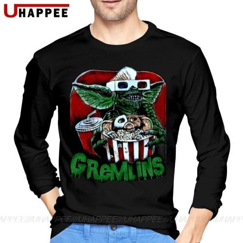 Mens Movie Gremlins Gizmo Monster Gremlin Long Sleeve Autumn Cotton Plus Size Under Shirt Street T-shirt For Men On Sale