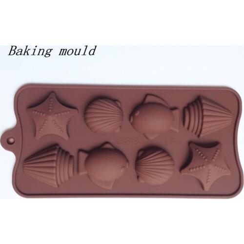 Wholesale Silicone mold B093 Shell starfish tropical fish shape Chocolate mold Fondant cake mould Baking mold
