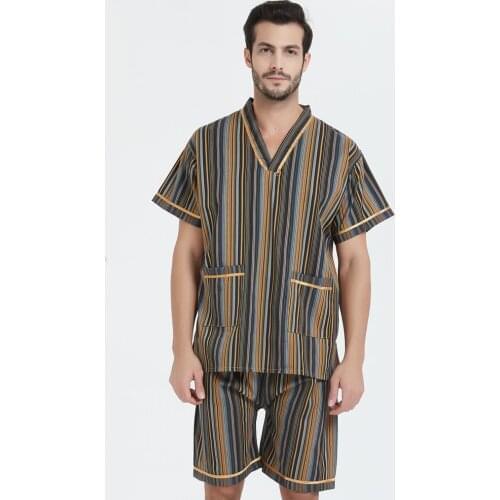 Men Pyjama Set Soft Short Sleeve 2 Pcs Sleepwear Suit Cotton New Male Sleep Clothing Night Home Wear Casual Pajama Pijama Hombre