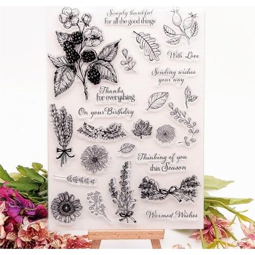 15x21.5cm grass flower Transparent Seal Clear Stamps Cutting Dies Roller Stamps DIY Scrapbook Album / Card Production