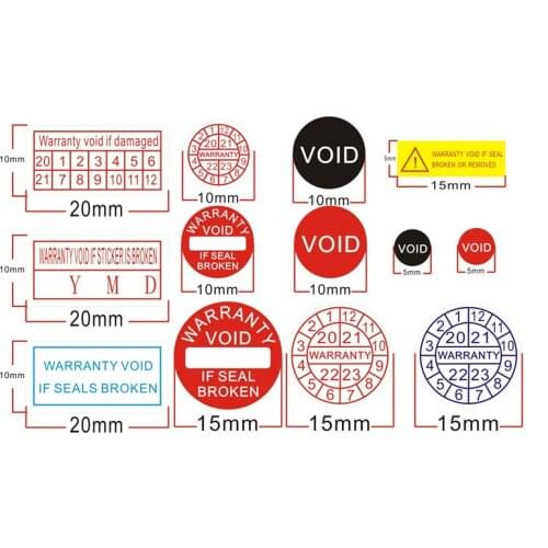 Factory direct wholesale Warranty sealing label Security Protection sticker void If seal broken Damaged Shredded paper 2020-2023