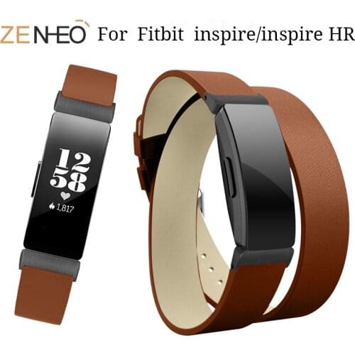 Genuine Leather watch straps For Fitbit Inspire HR Double Wrap Wristband For Fitbit Inspire Bracelet Watchband Drop Shipping