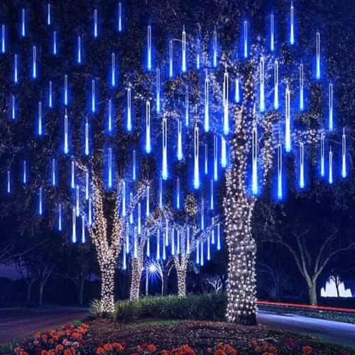 Christmas Lights Outdoor for Outdoor Waterproof led Meteor Shower LED String Light holiday Tree garden decorative lamp
