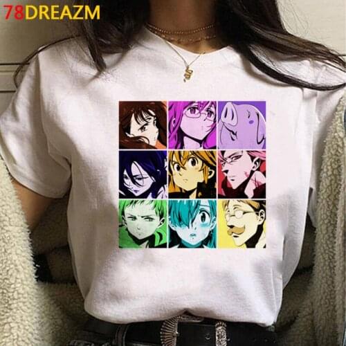 Seven Deadly Sins top tees summer top men vintage 2021 print harajuku streetwear t-shirt aesthetic