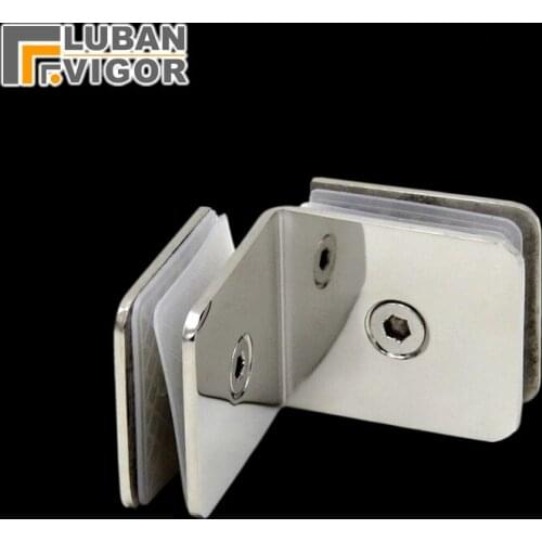 Stainless steel glass clamp, Mirror surface,90/180/0degree,Single retaining clip, shower, square cut folders Bathroom Hardware