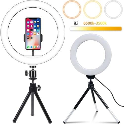 LED Selfie Ring Light Dimmable Photography Lighting Lamp with Phone Stand Tripod For Youtube Make short videos TikTok Video Live