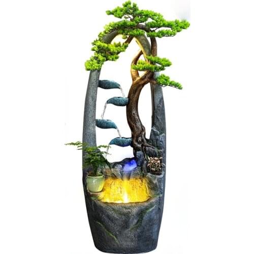 Living Room Decorations Artificial Mountain and Fountain Circulating Water Landscape Fengshui Wheel Make Money Floor Ornaments