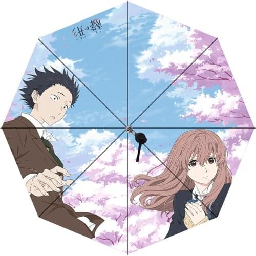 1pcs Anime Cartoon The Shape Of Voice Nishimiya Shouko Printed Sunshade Sun Rain Umbrella Daily Outdoor Prop Boy Girl Gift