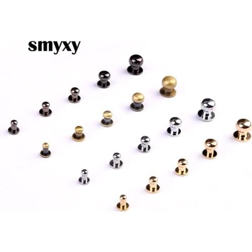 10pcs Copper Pacifier Nail DIY Leather Bracelet Wallet Solid Screw Nail Rivet flank strap Rivets High Quality Accessories