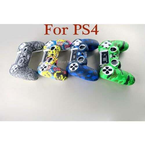 10pcs Camouflage Graffiti Silicone Protective Skin Cover Case for PS4 Slim Pro controller Sony Playstation PS 4 Gamepad