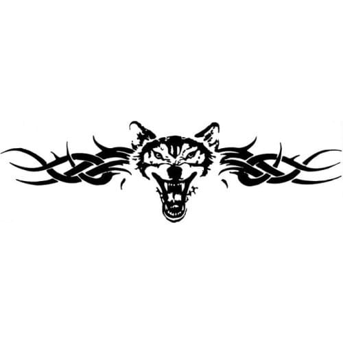 17.9cm*5.4cm Wild Wolf Fashion Car-Styling Stickers Decals Vinyl Decor Black/Silver S3-6449