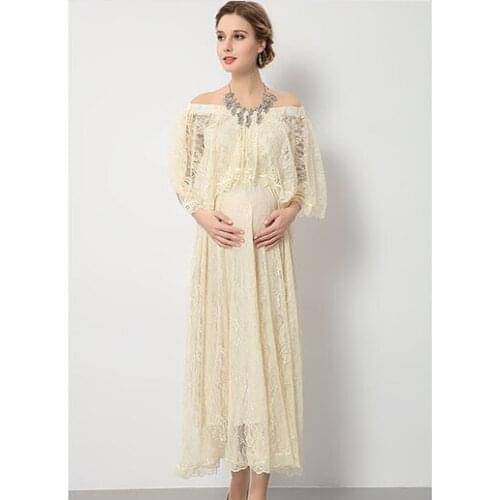 2021 Summer Fashion maternity Sexy Lace Floral pregnancy long dress photography clothes for pregnant women