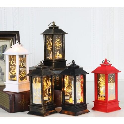 2021 Ramadan LED Lights Mosque Tower Lantern Eid Mubarak Festival Light DIY Party Supplies Eid Decoration Holiday Lighting
