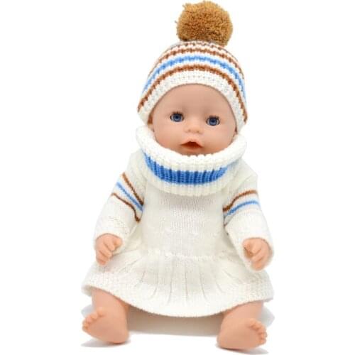 3pcs in one, New sweater Wear For 17 43cm Baby Doll 17 Inch Doll Clothes