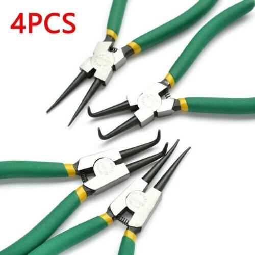 4pcs Pliers 2pcs 7-inch Circlip Pliers Inner Bending+2pcs 7-inch Circlip Pliers Inner Straight