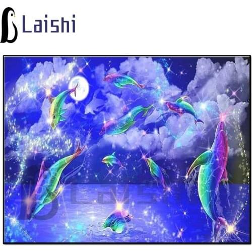 5D square round stones Beautiful romantic dream whale full diamond embroidery diamond painting mosaic pattern hobby needlework