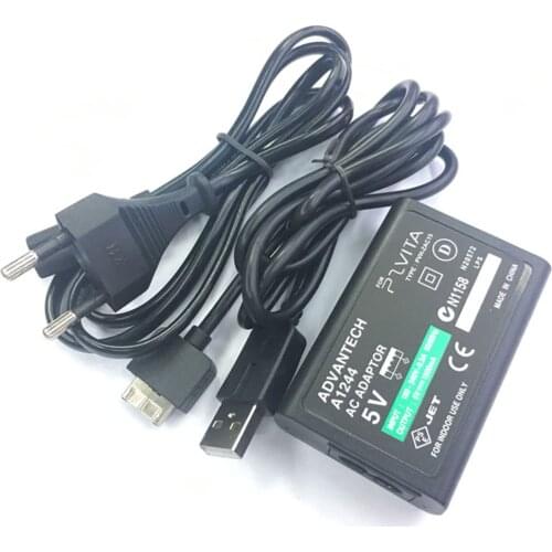 Power Adapter Supply Convert Charger + USB Data Cable Stable and Reliable Performance EU Plug for Sony for PS Vita PSV AC ONLENY