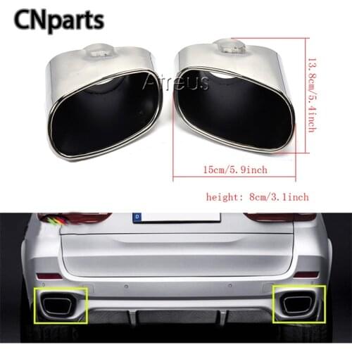 Auto Parts 1Pair For BMW X5 E70 E53 Accessories 2000-2016 Chrome Car Exhaust Dual Tail Pipe Muffler Tip Stainless Steel Tailpipe