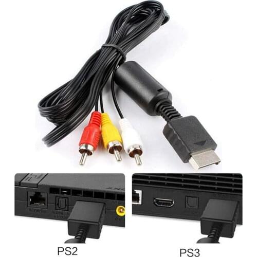 Digital Cables OEM 6FT RCA AV TV Audio Video Stereo Cable Cord For Playstation PS1 PS2 PS3 A/V For Sony PS 1/2/3