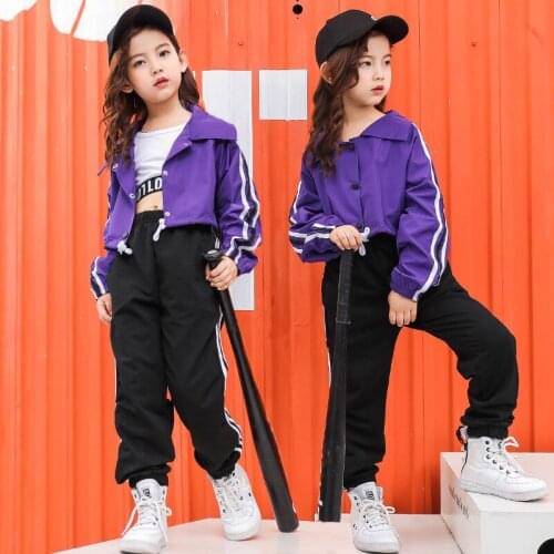 Kids hip hop dance costumes for Girls Fashion Jazz Ballroom Dance Clothes Performance Dancewear Stage Dancing Costume Exhibition